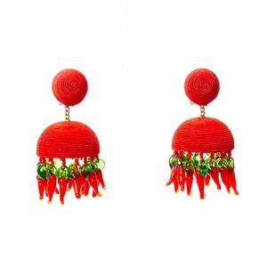 NEW Rebecca de Ravenel red chilli earrings